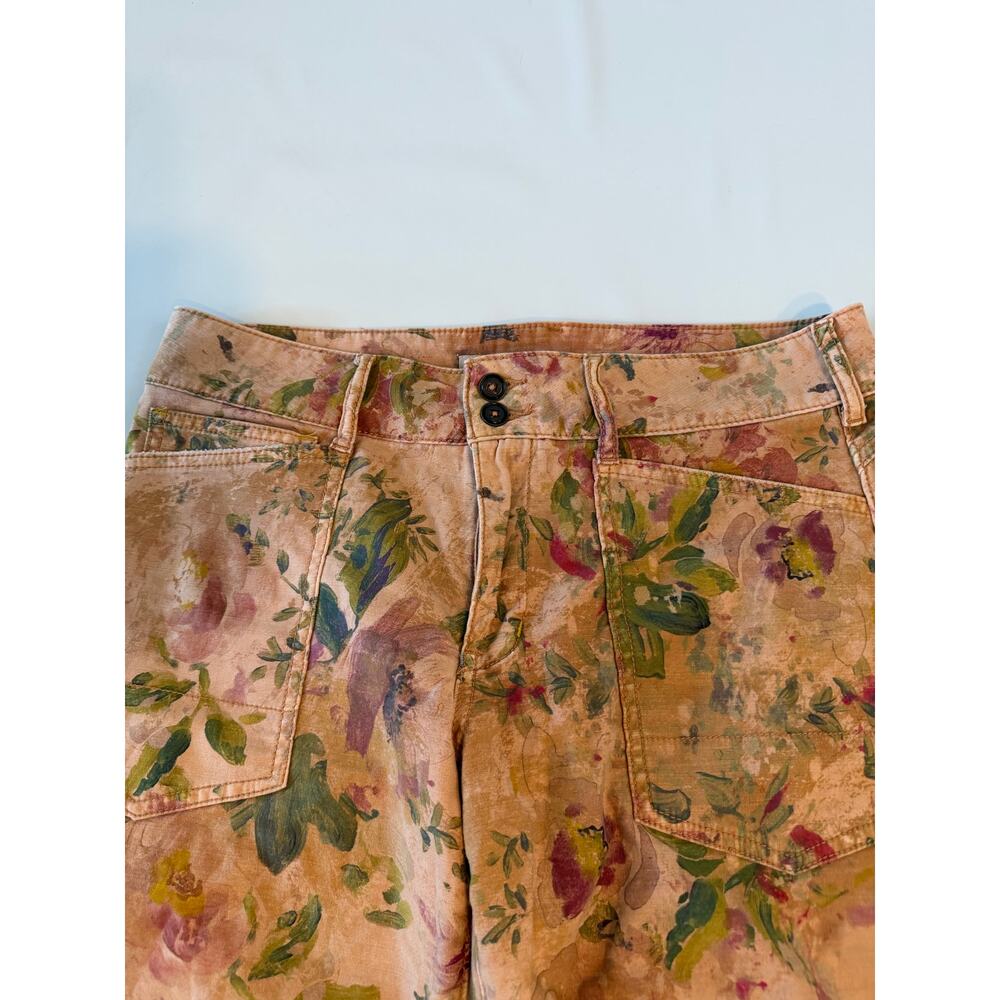 Pilcro Anthropologie Wanderer Straight Leg Jeans Women 30 Cottage Floral Rose - Picture 9 of 16